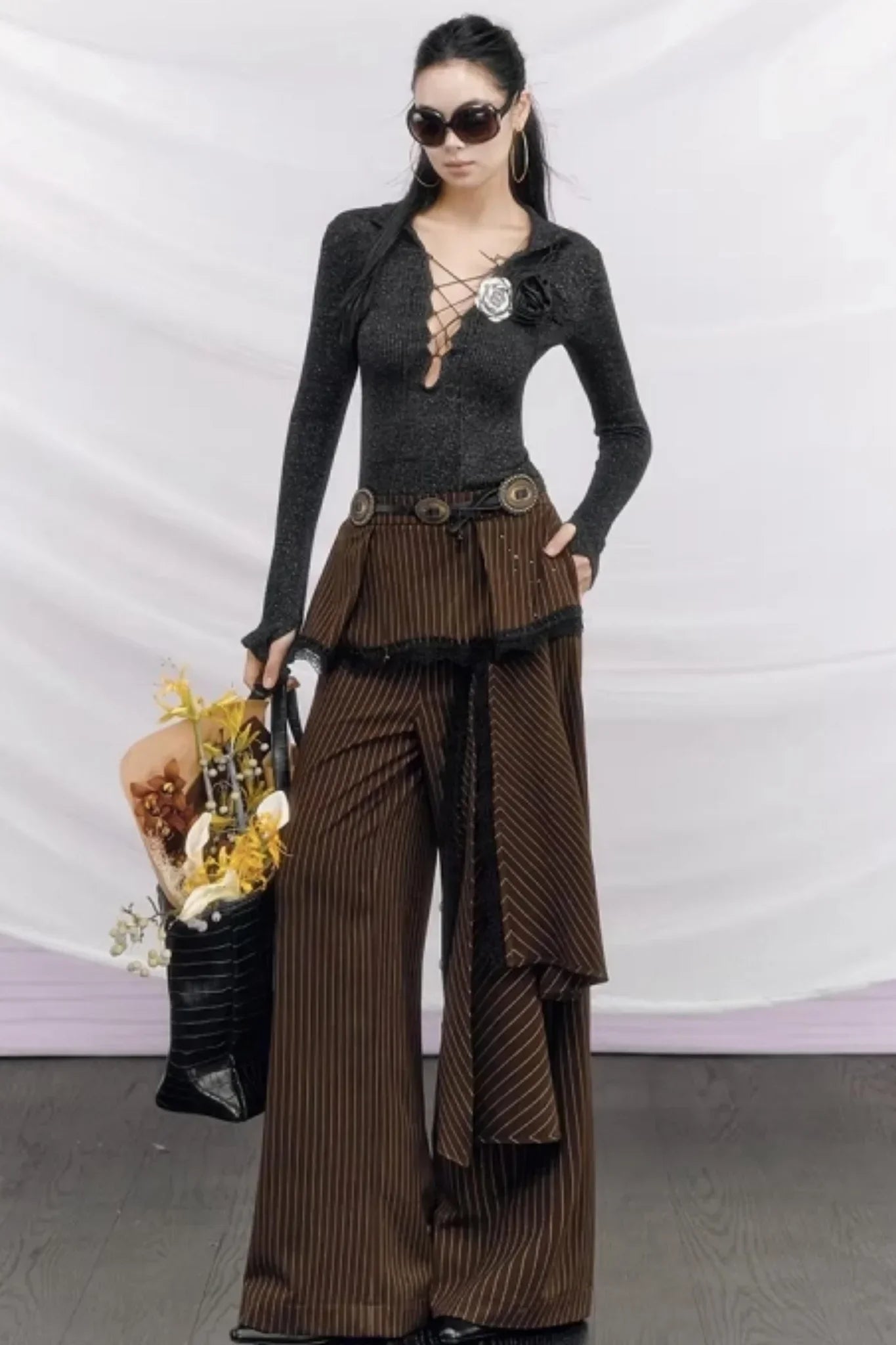 Echo Striped Lace Pants