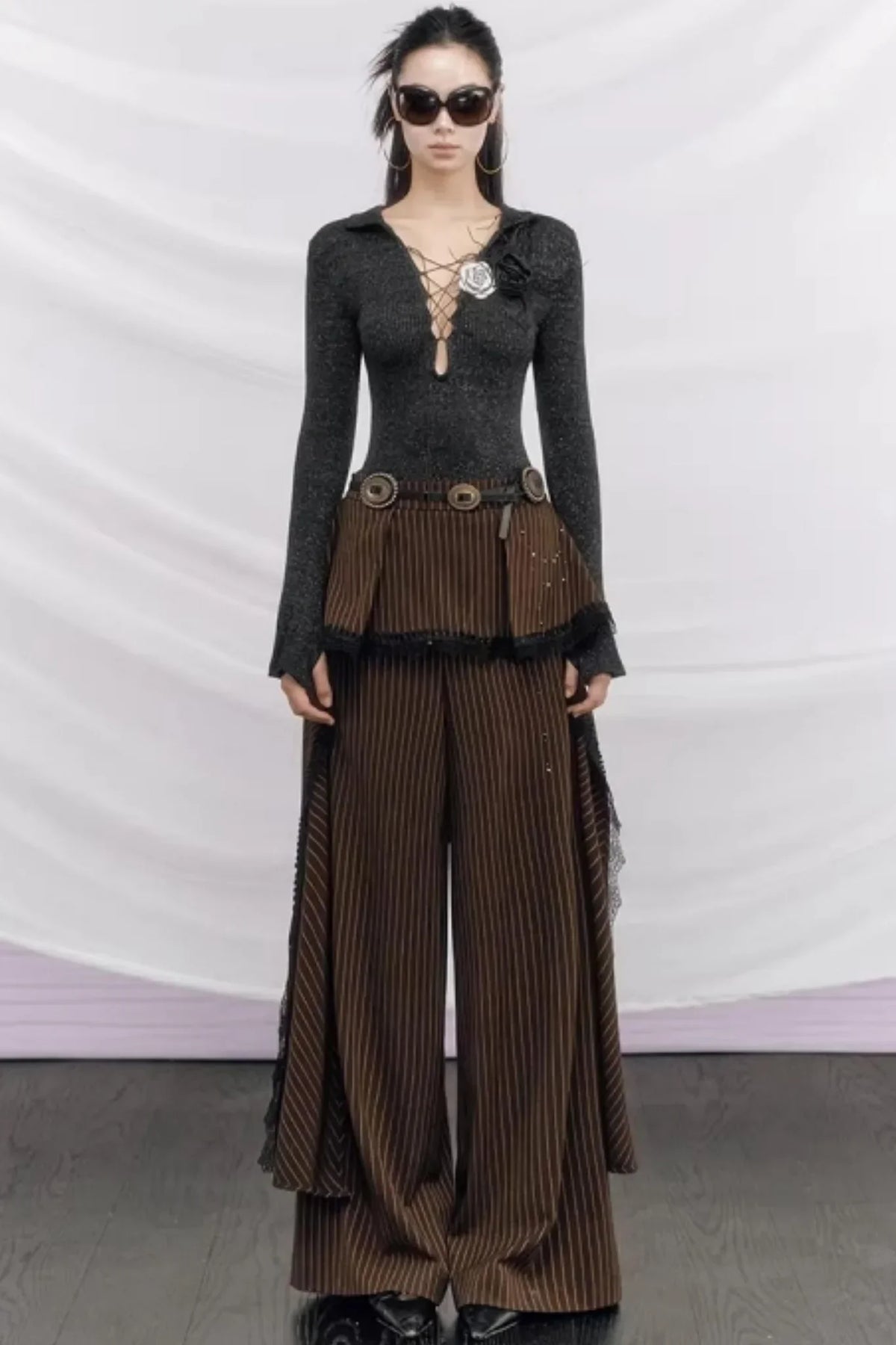 Echo Striped Lace Pants