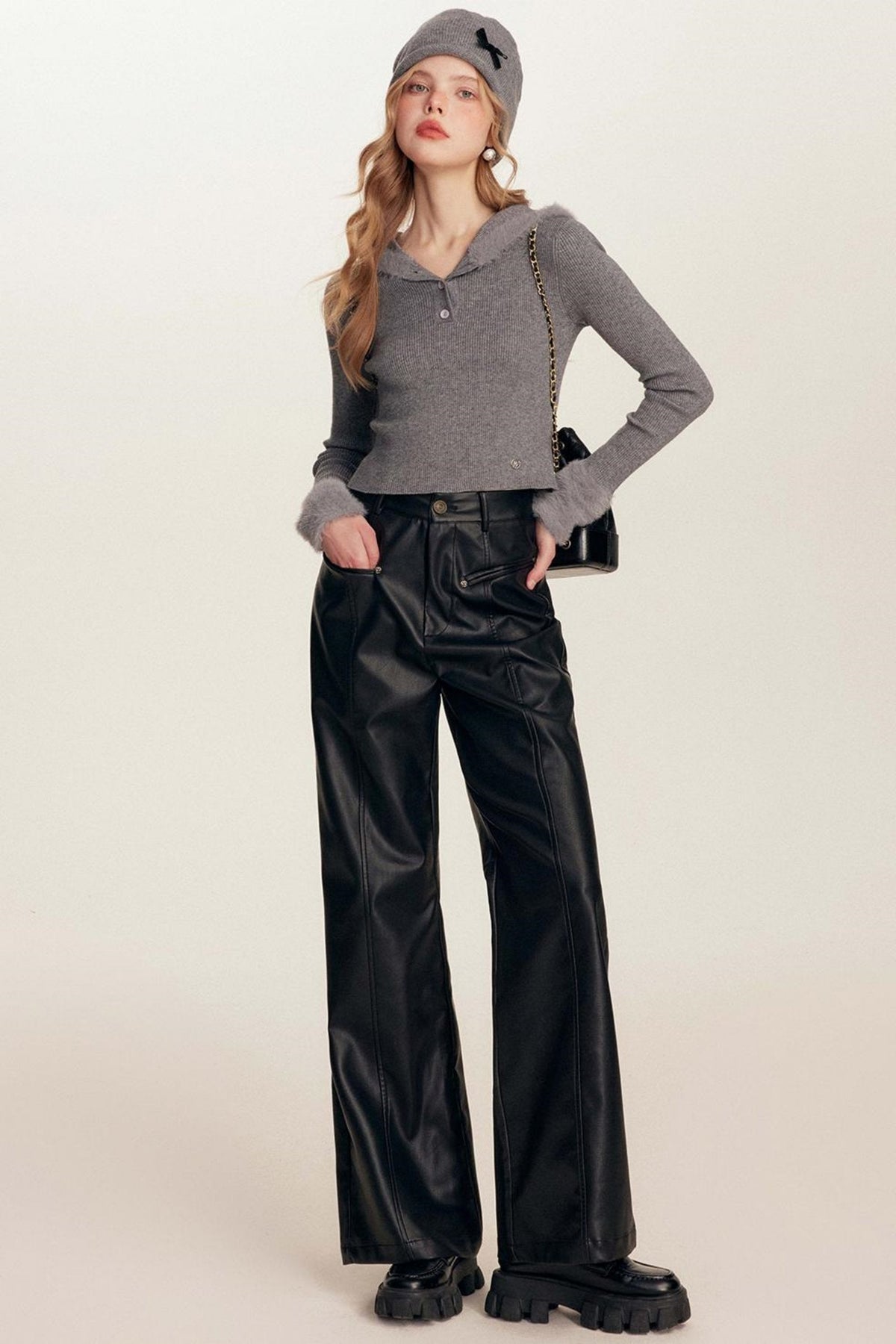 Eco Patchwork Leather Trousers