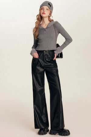 Eco Patchwork Leather Trousers