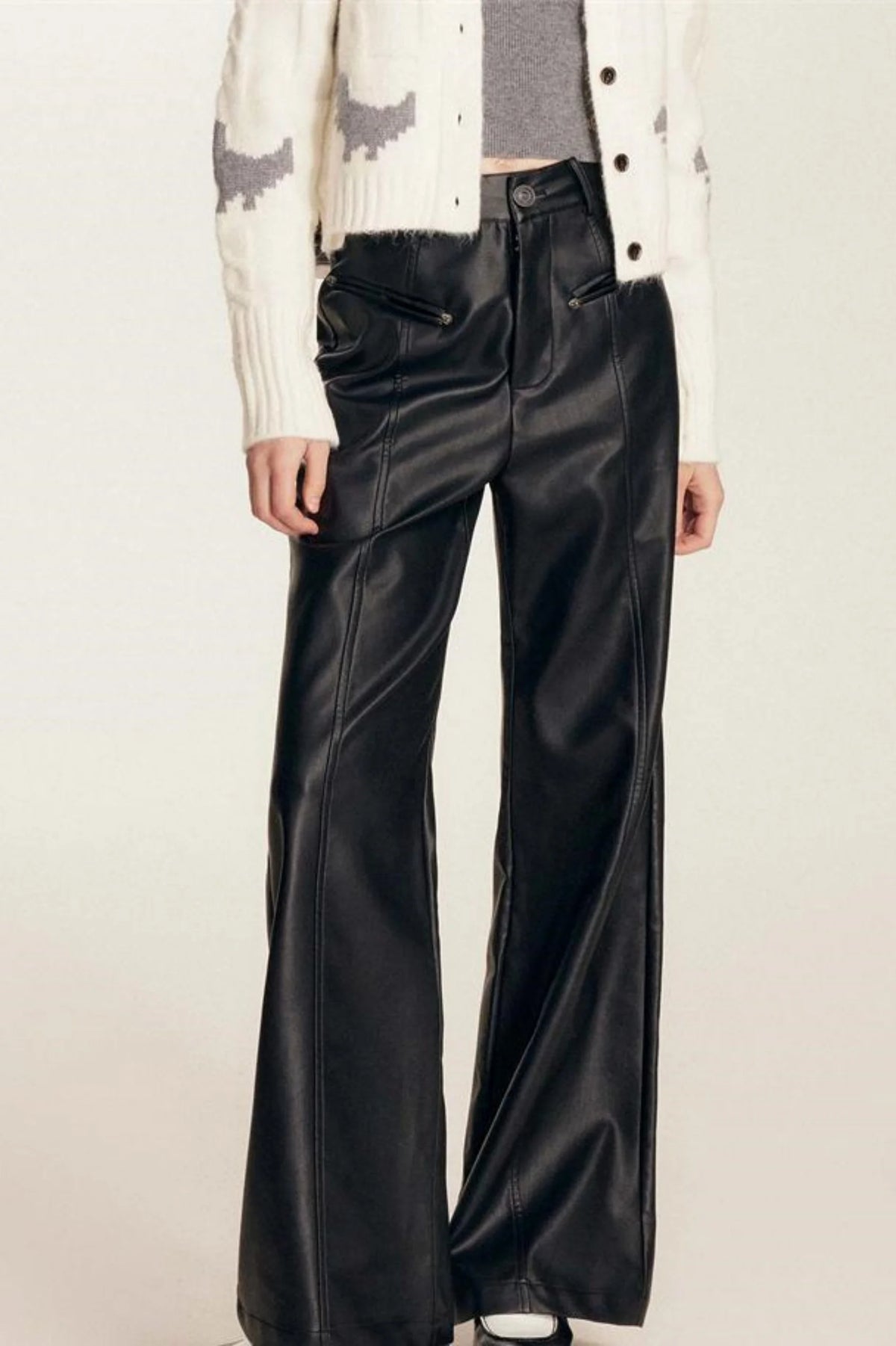 Eco Patchwork Leather Trousers