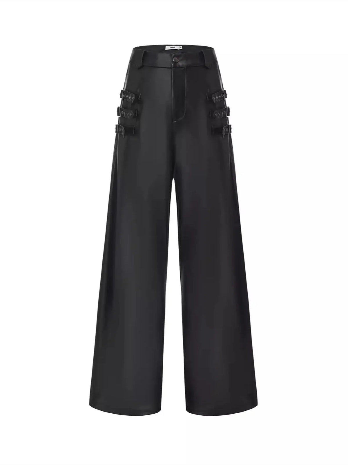 Classic Wide-Leg Faux Leather Pants