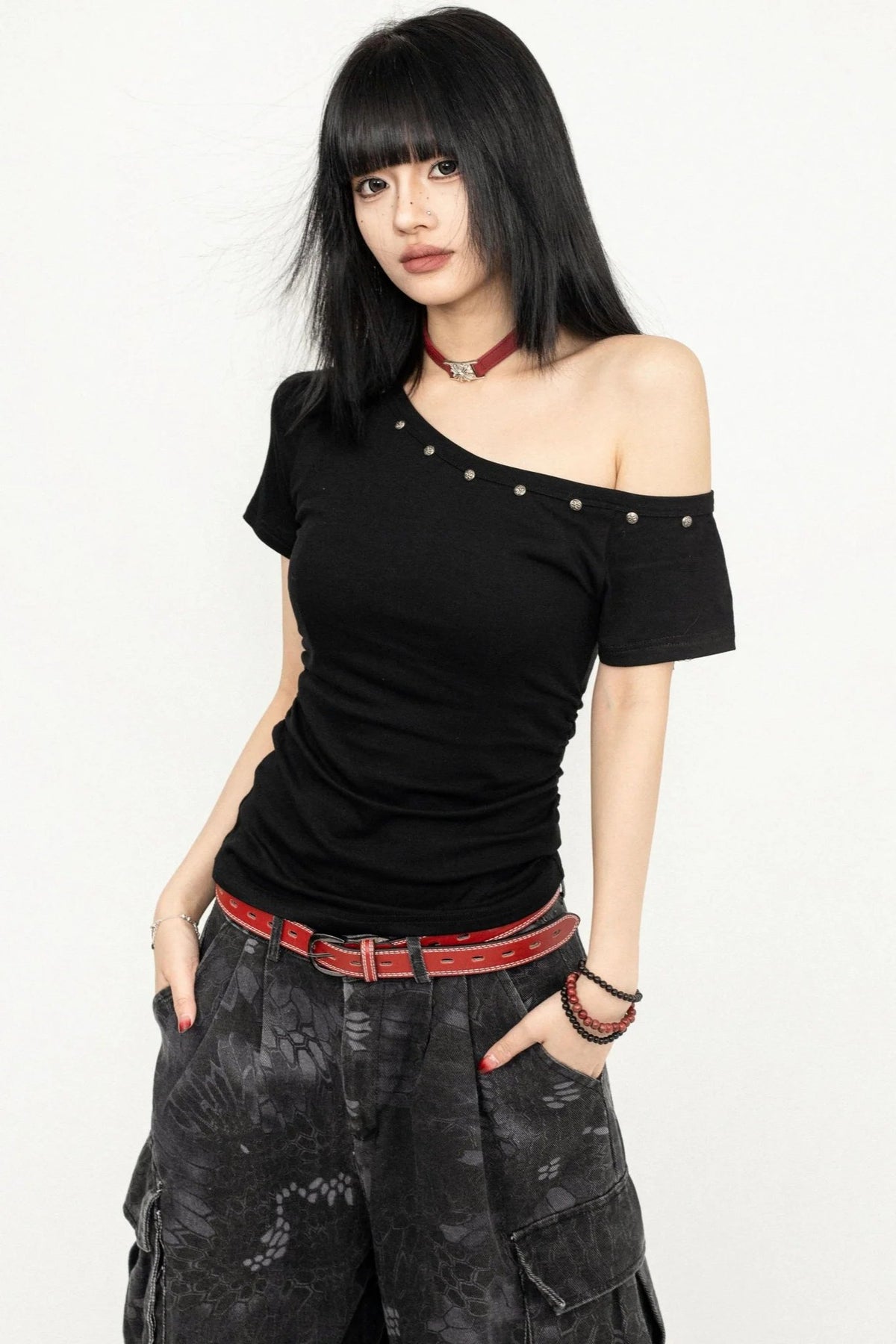 Edgy Rivet Short T-Shirt