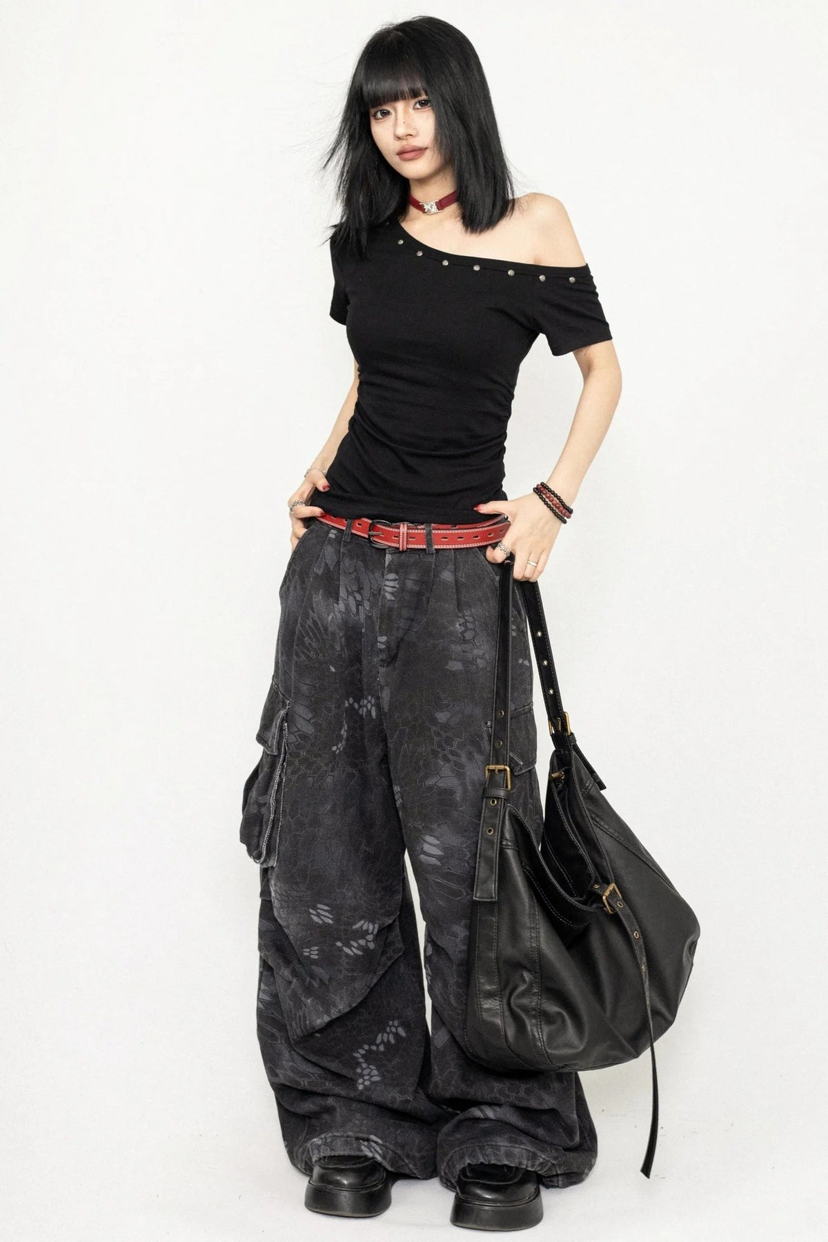 Edgy Rivet Short T-Shirt
