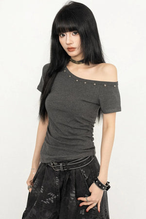 Edgy Rivet Short T-Shirt