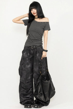 Edgy Rivet Short T-Shirt