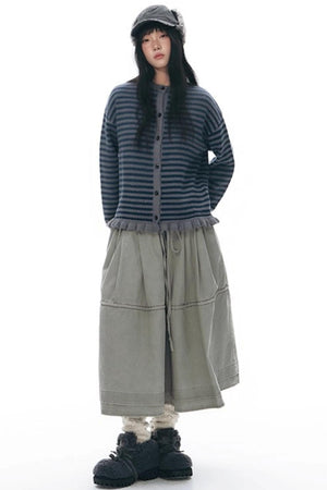Elastic Cotton Dimensional Skirt