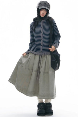 Elastic Cotton Dimensional Skirt