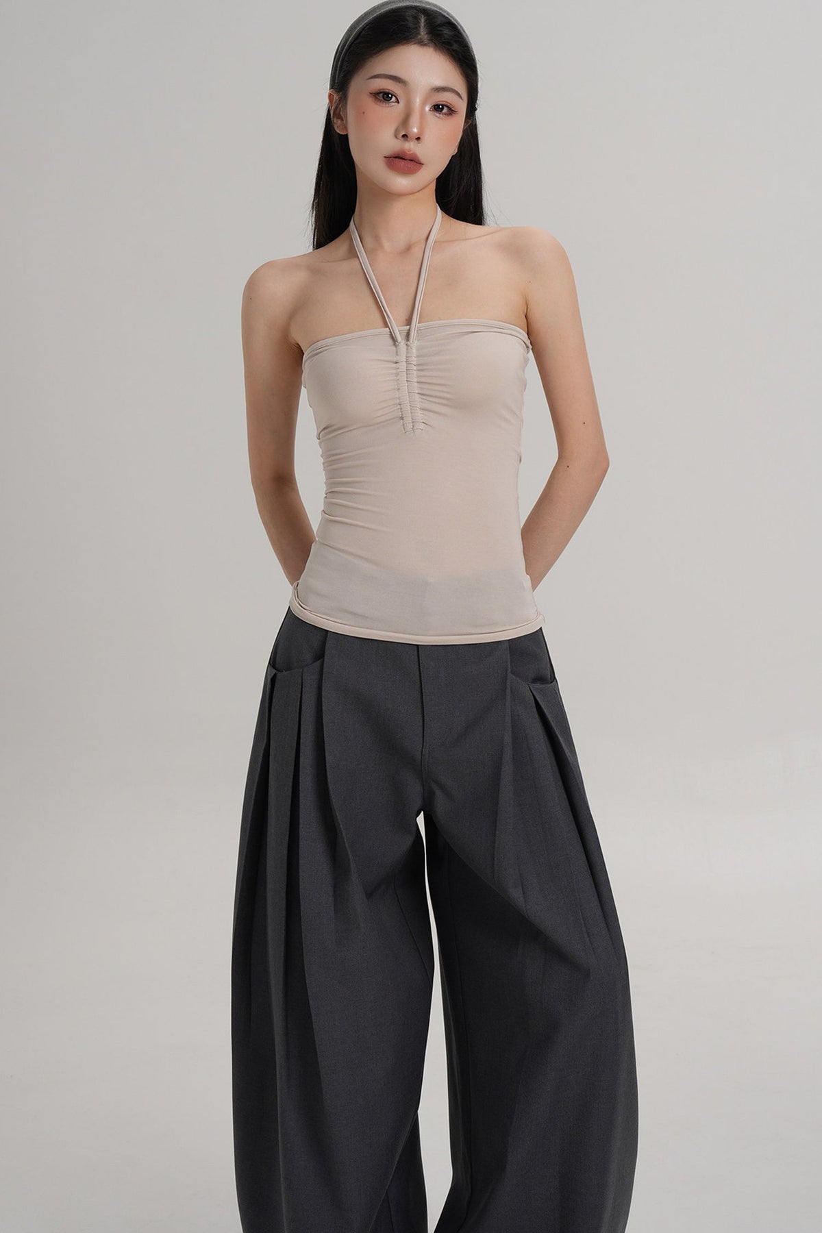 Elastic Halter Tube Top