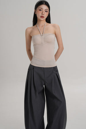 Elastic Halter Tube Top