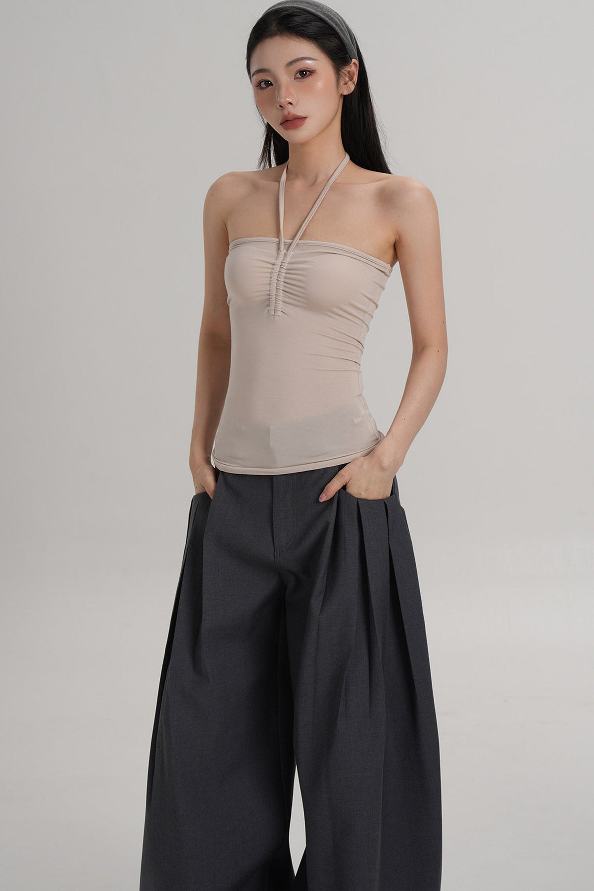Elastic Halter Tube Top