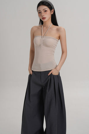 Elastic Halter Tube Top