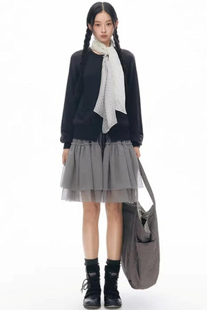 Elastic Knit Button Cardigan