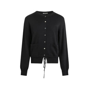 Elastic Knit Button Cardigan