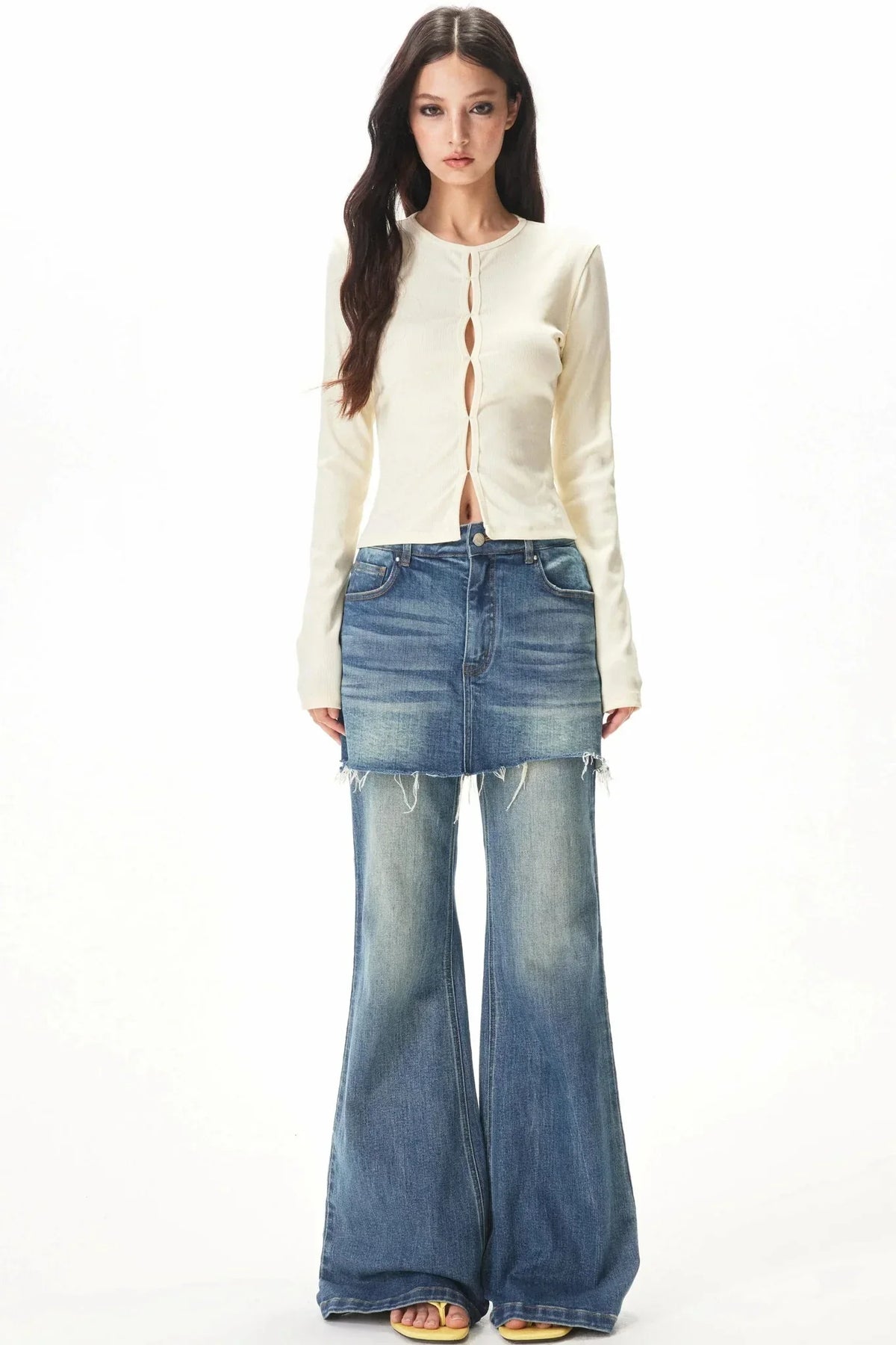 Elastic Ribbed Knit Top