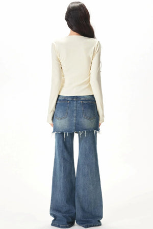 Elastic Ribbed Knit Top