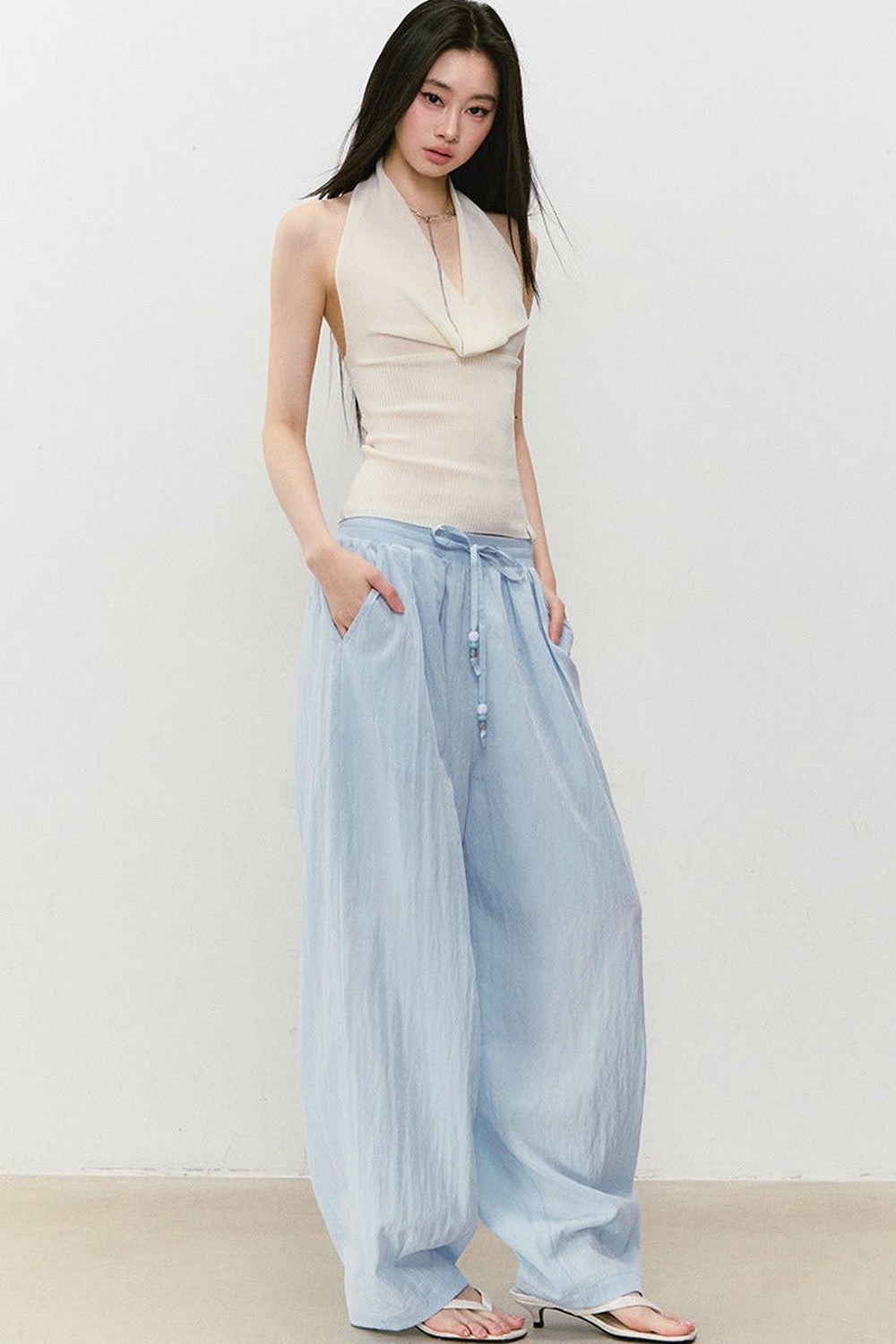 Elastic Waistband Drapey Pants