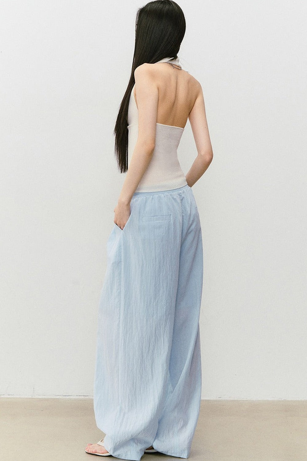 Elastic Waistband Drapey Pants