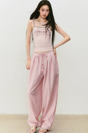 Elastic Waistband Drapey Pants
