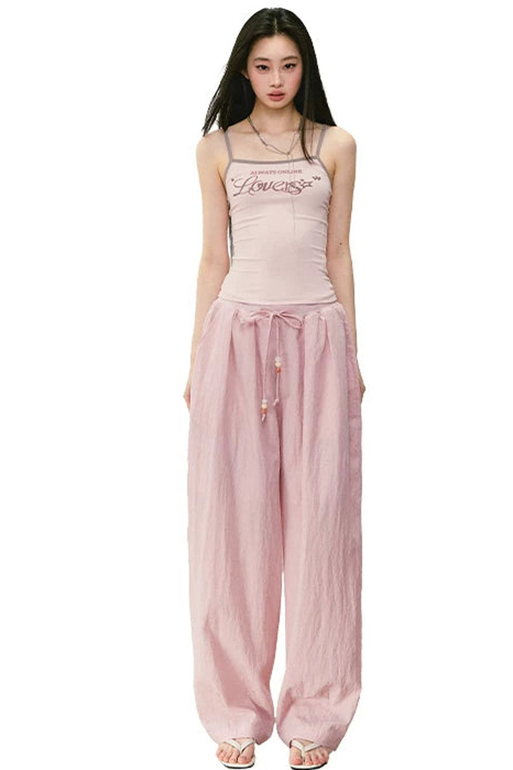 Elastic Waistband Drapey Pants