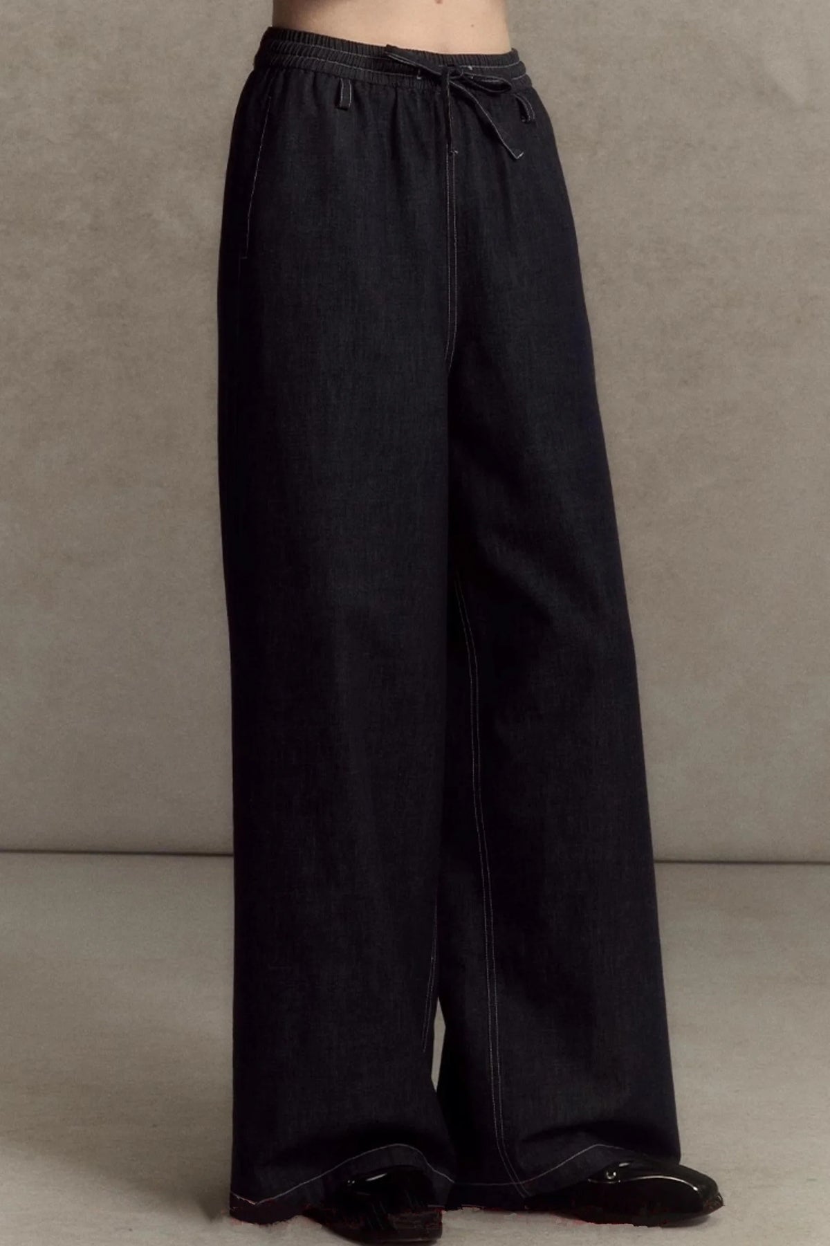 Elastic Wide Leg Jeans
