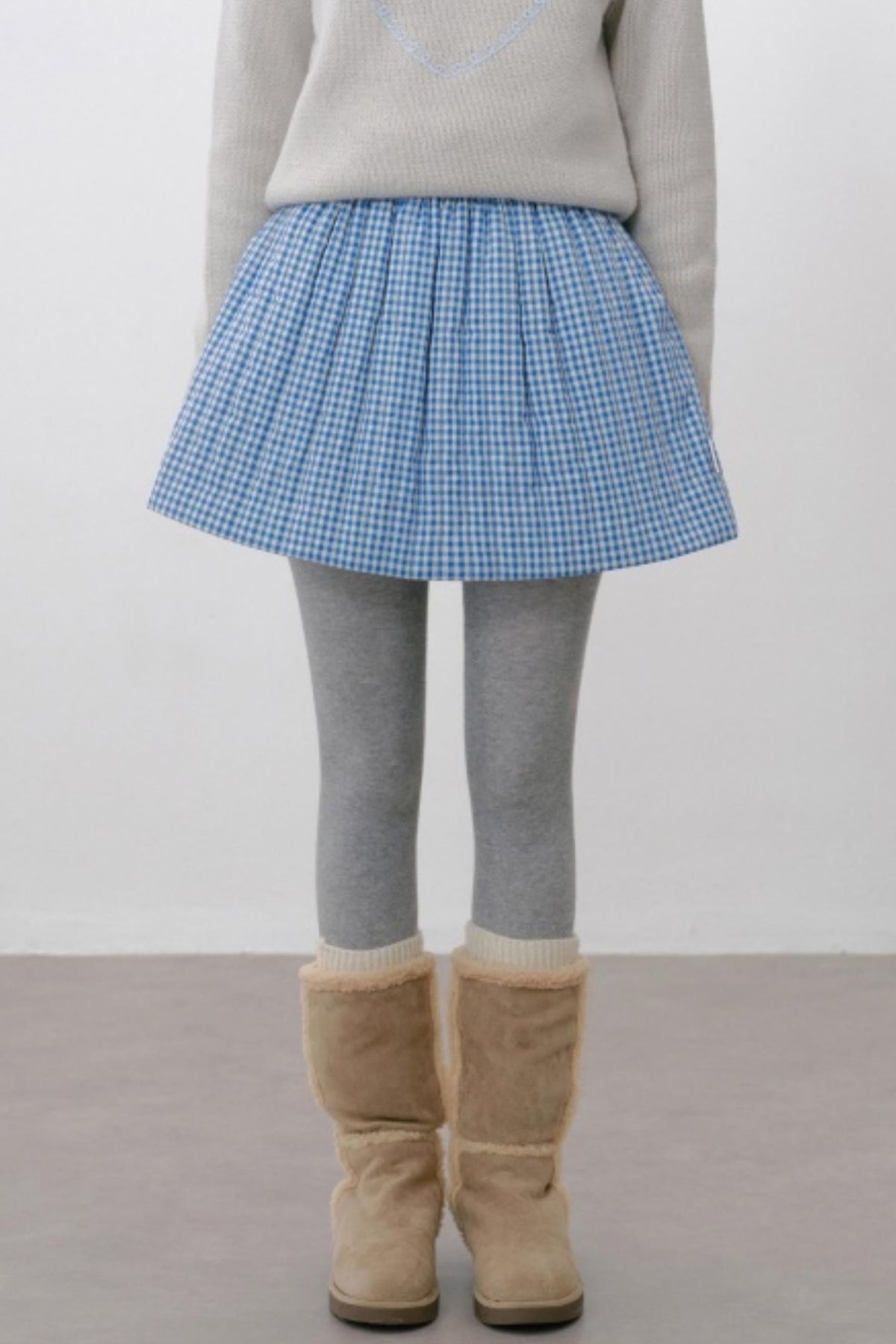 Elasticated Plaid Quilted A-Line Skirt