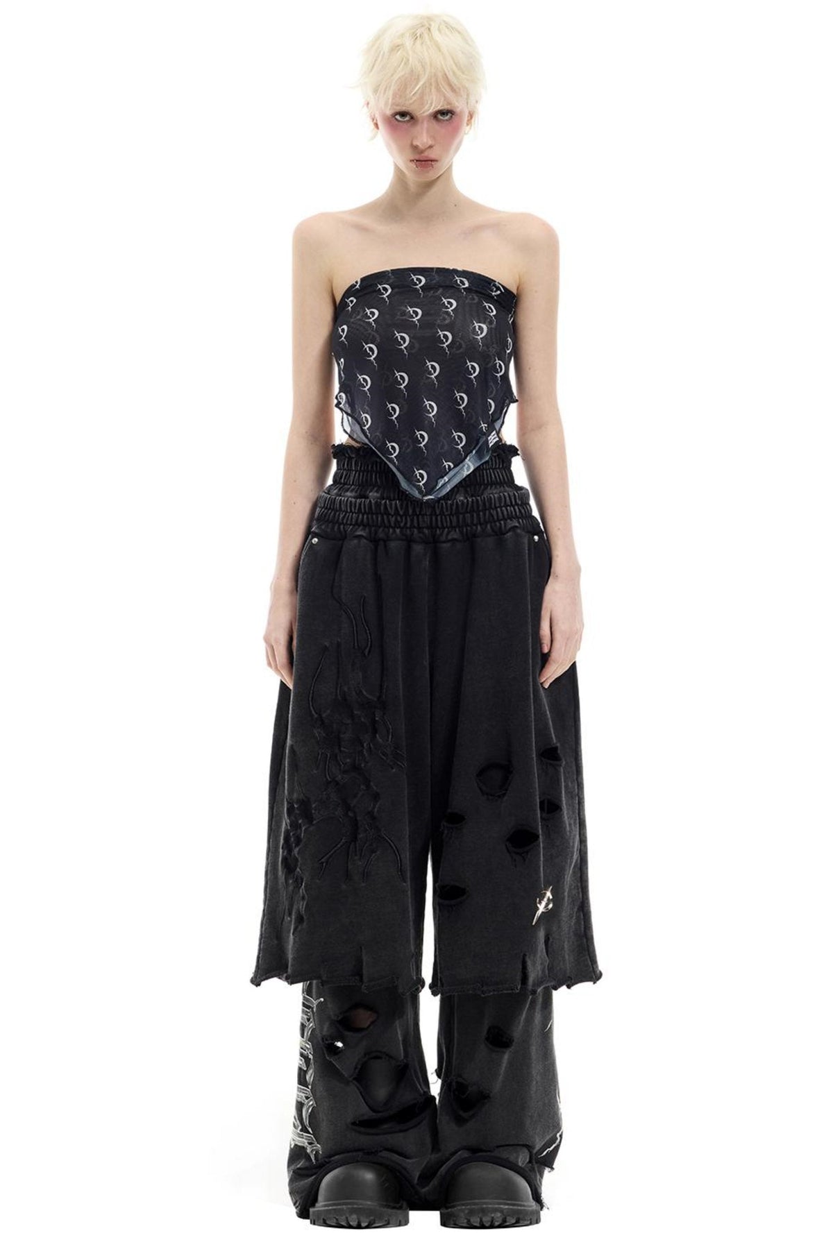 Electric Distressed Moon Shorts