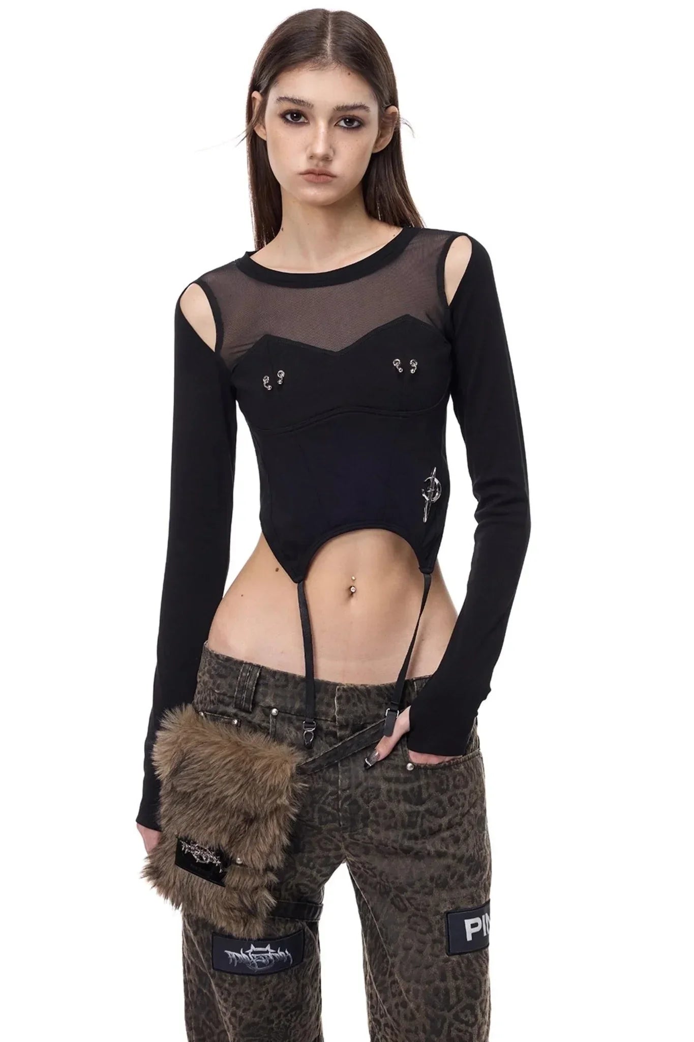 Electric Moon Mesh Top