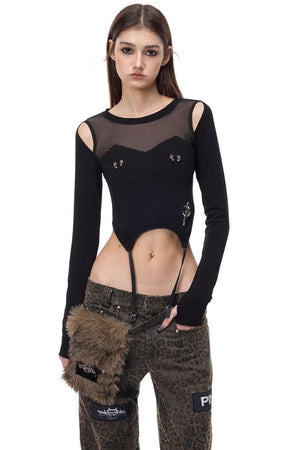 Electric Moon Mesh Top