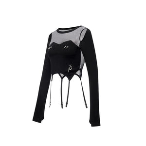Electric Moon Mesh Top