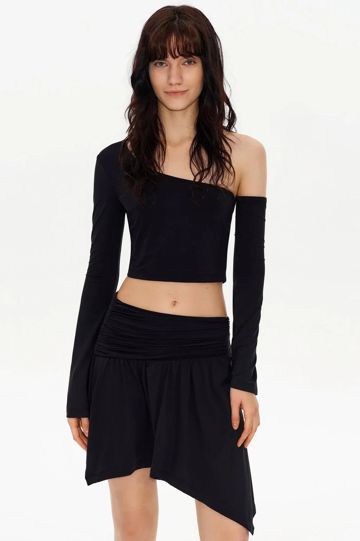 Elegant Black Soft Gauze Skirt