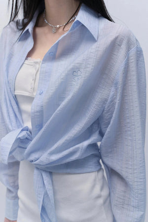 Elegant Blue Blouse Shirt