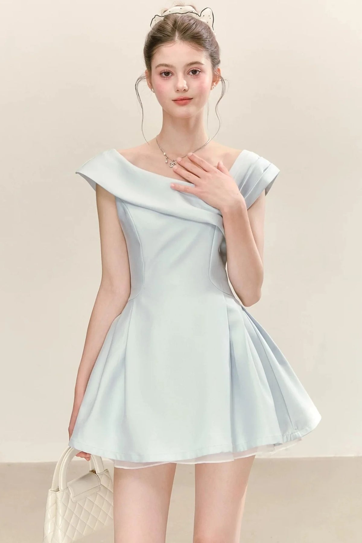 Elegant Blue Puffy Dress