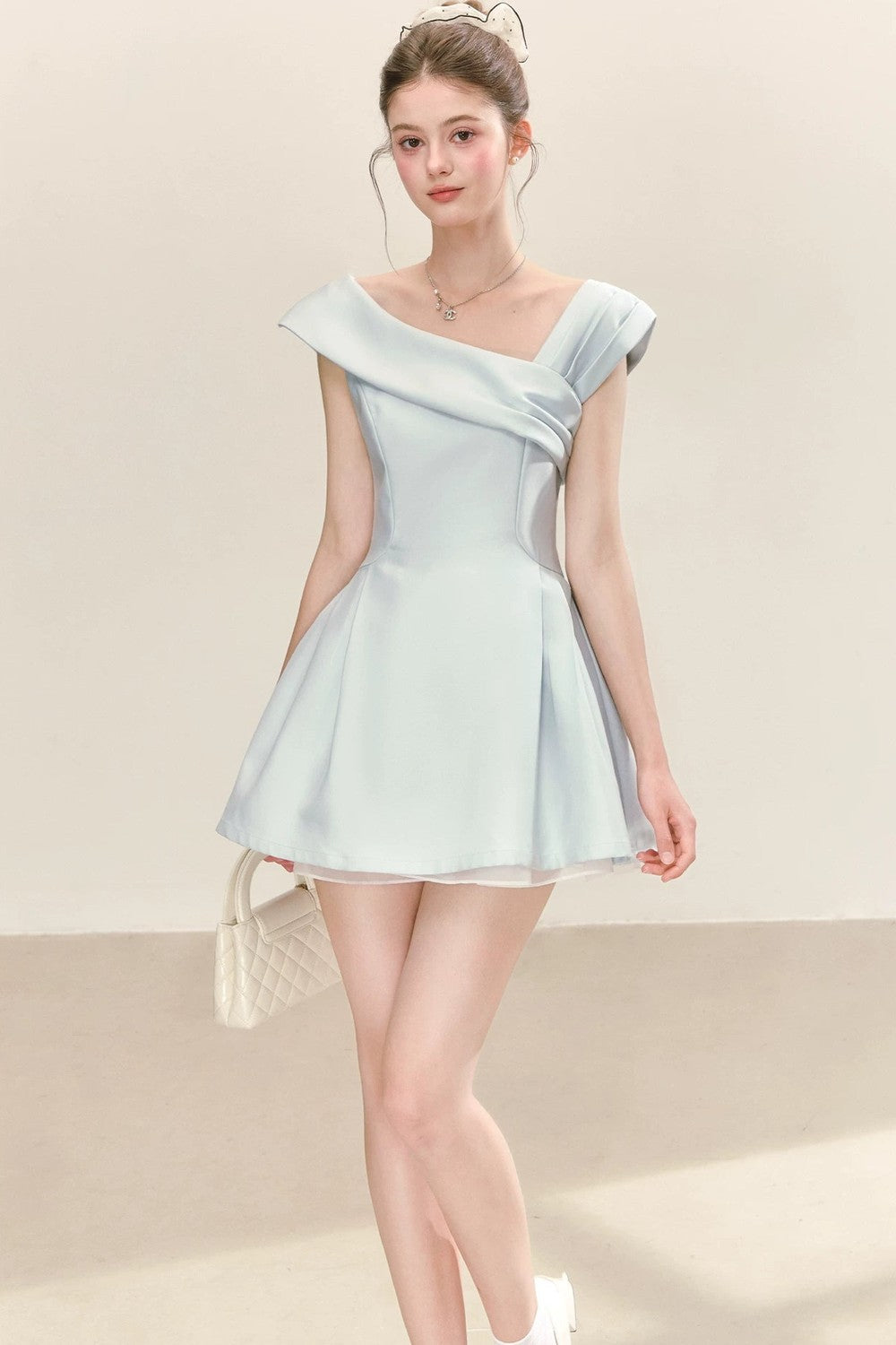 Elegant Blue Puffy Dress