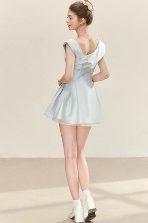 Elegant Blue Puffy Dress