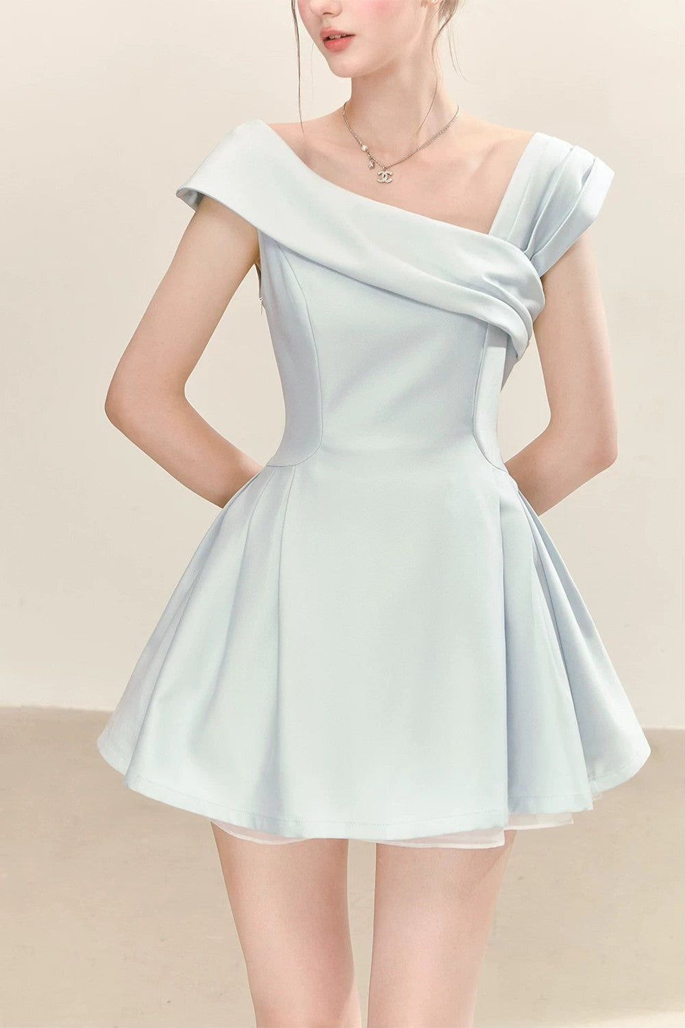Elegant Blue Puffy Dress