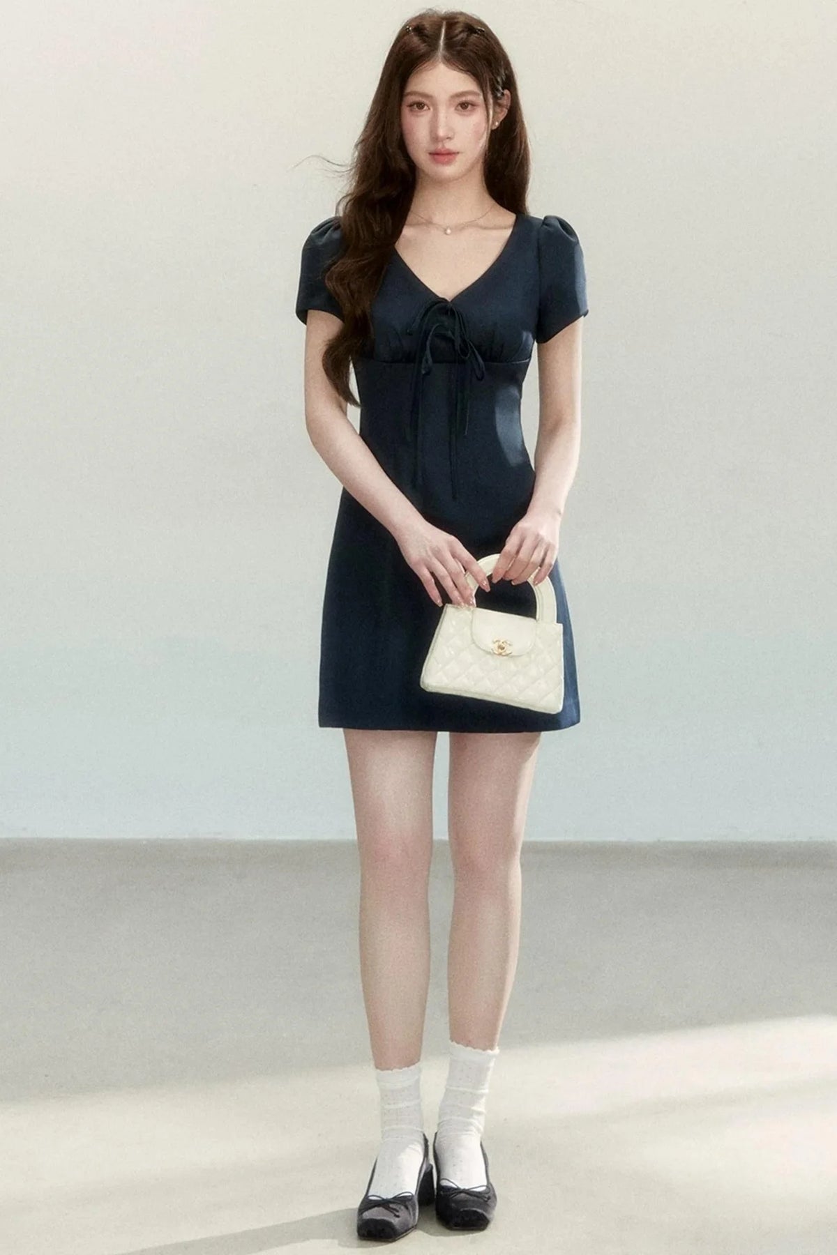 Elegant Bow Tie A-Line Dress