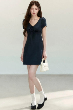 Elegant Bow Tie A-Line Dress