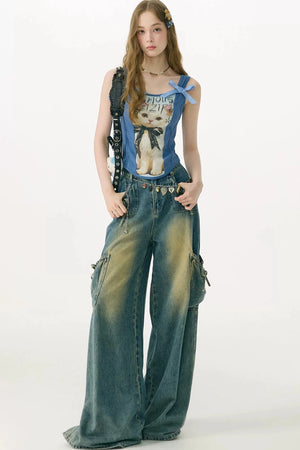 Elegant Cat Print Camisole