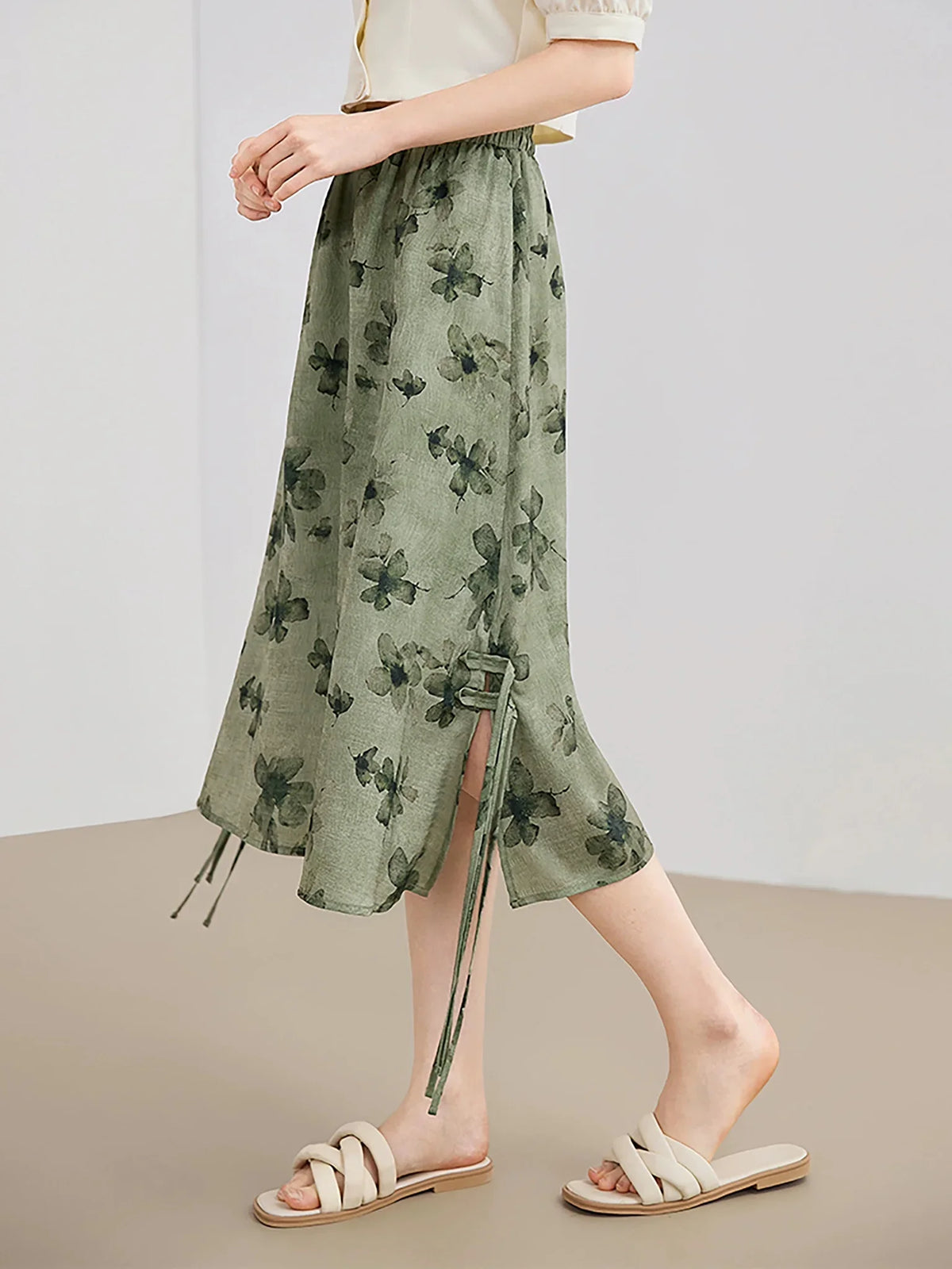 Elegant Chinese Style Smudge Skirt