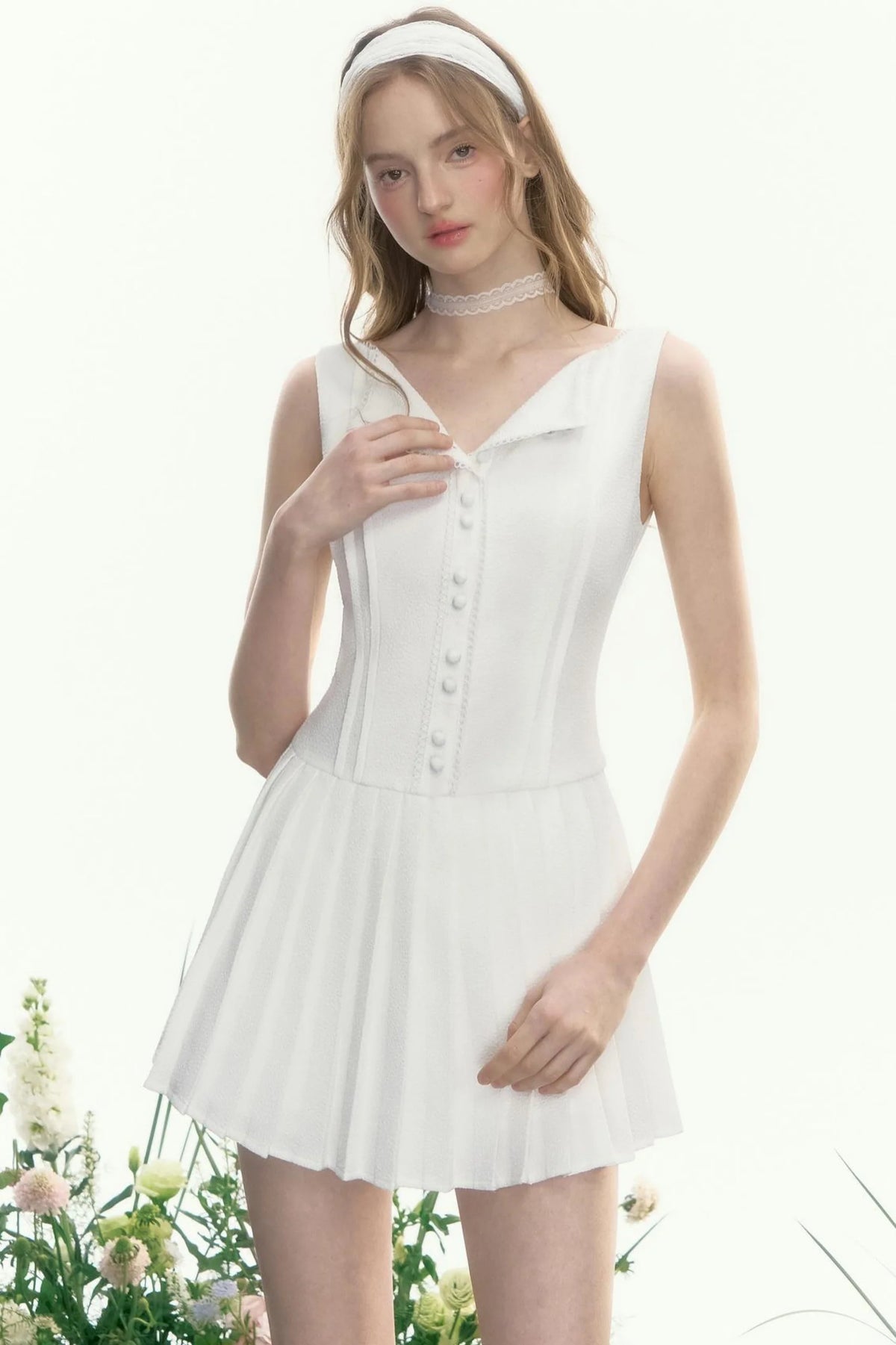 Elegant Crinkle Lace Dress