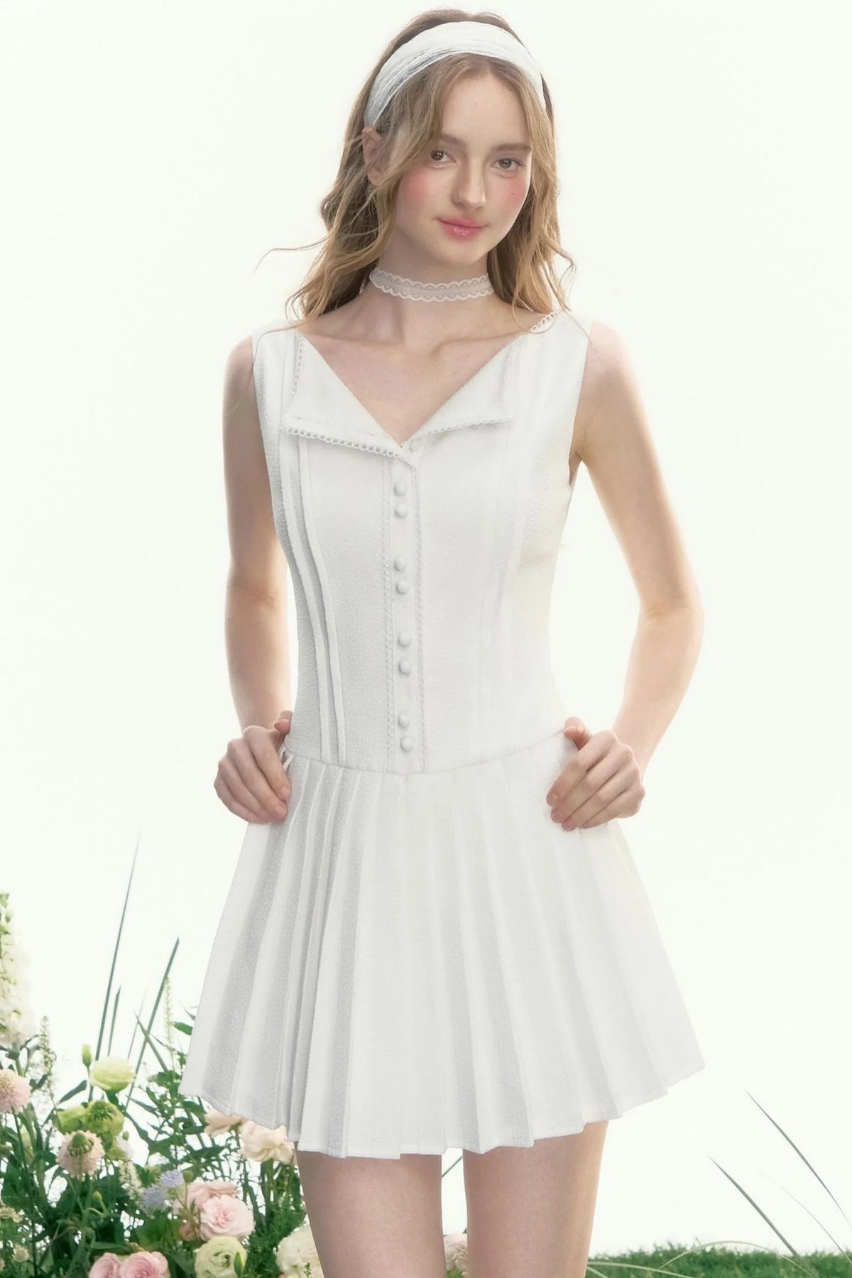 Elegant Crinkle Lace Dress