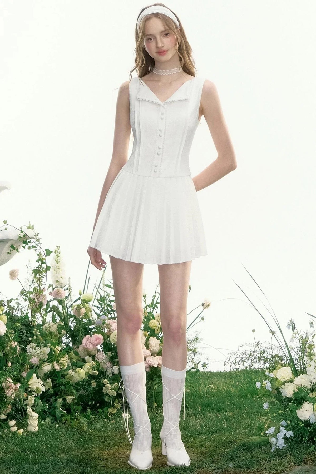 Elegant Crinkle Lace Dress