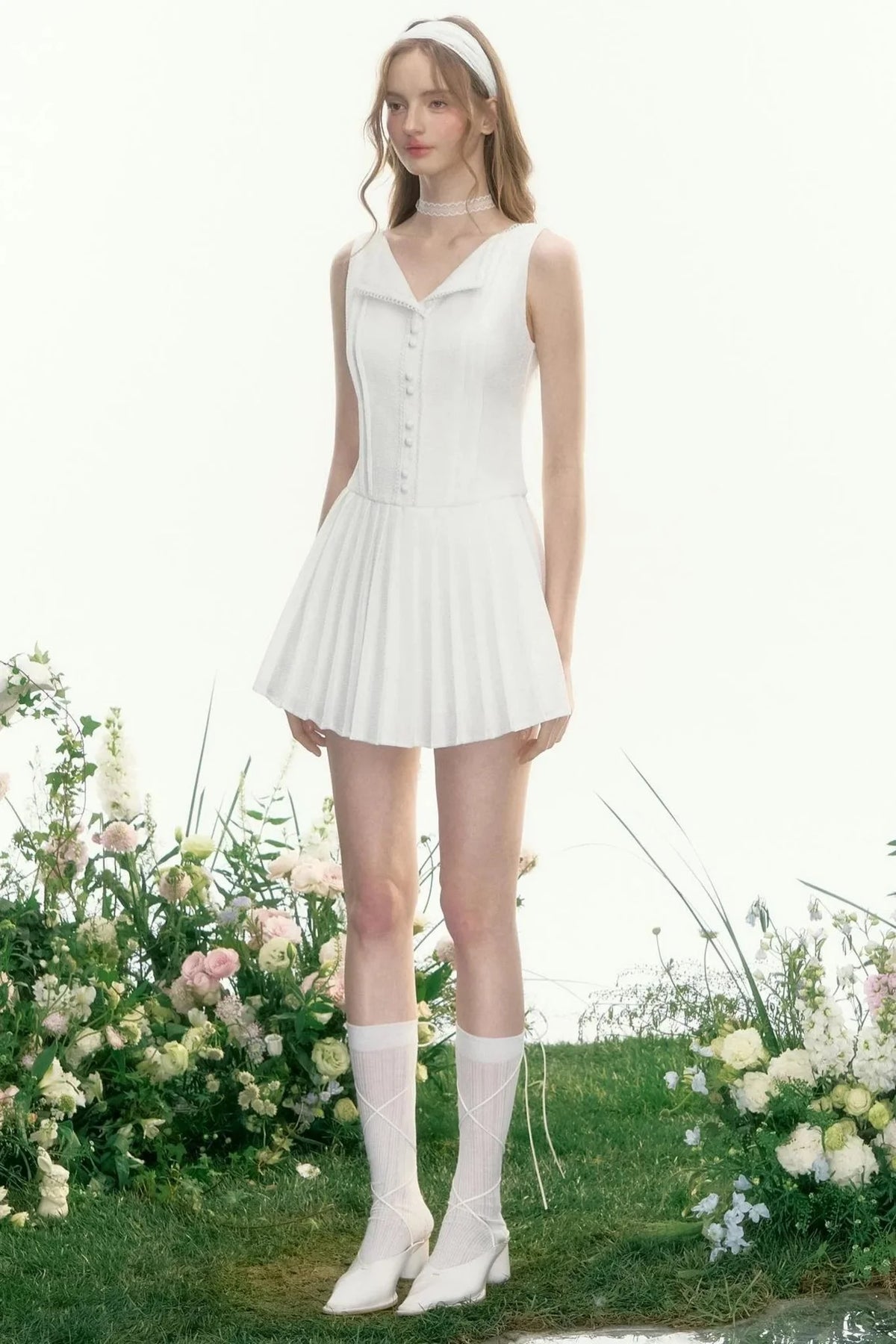 Elegant Crinkle Lace Dress