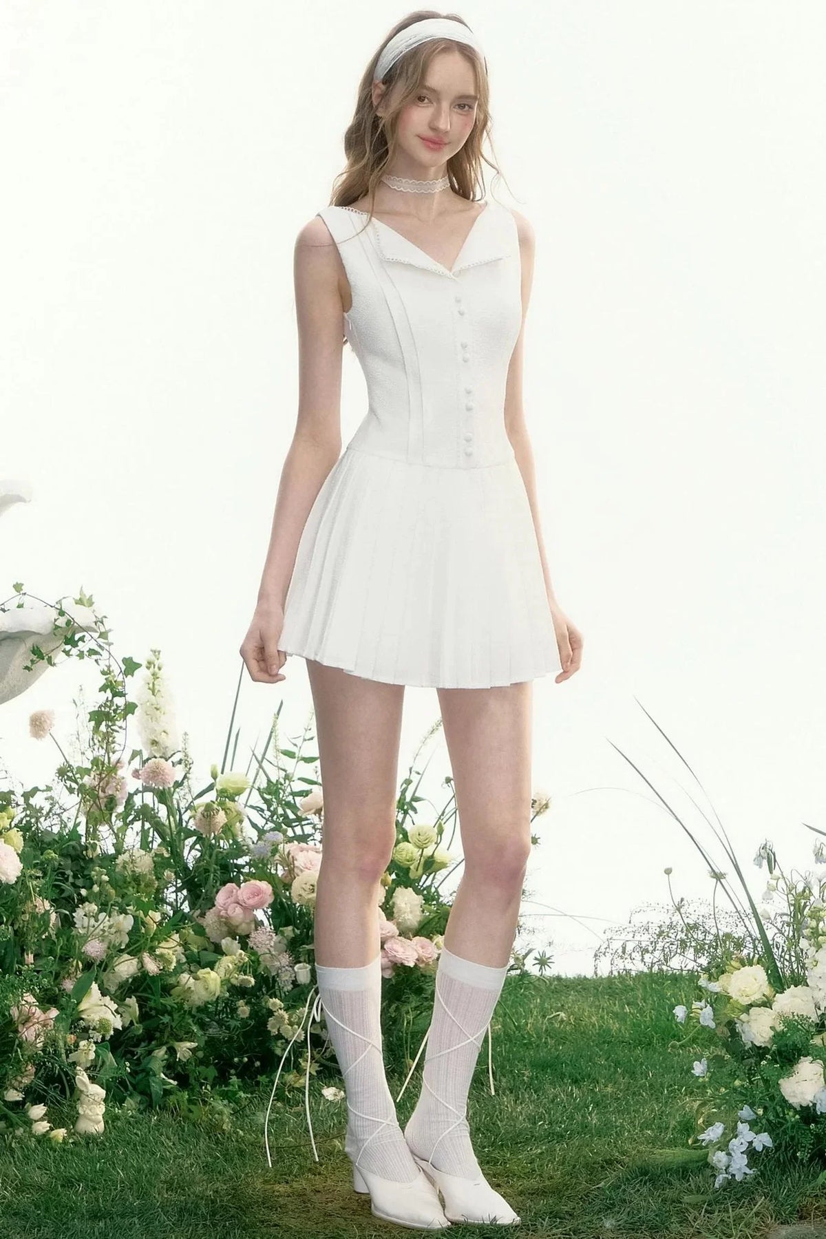 Elegant Crinkle Lace Dress