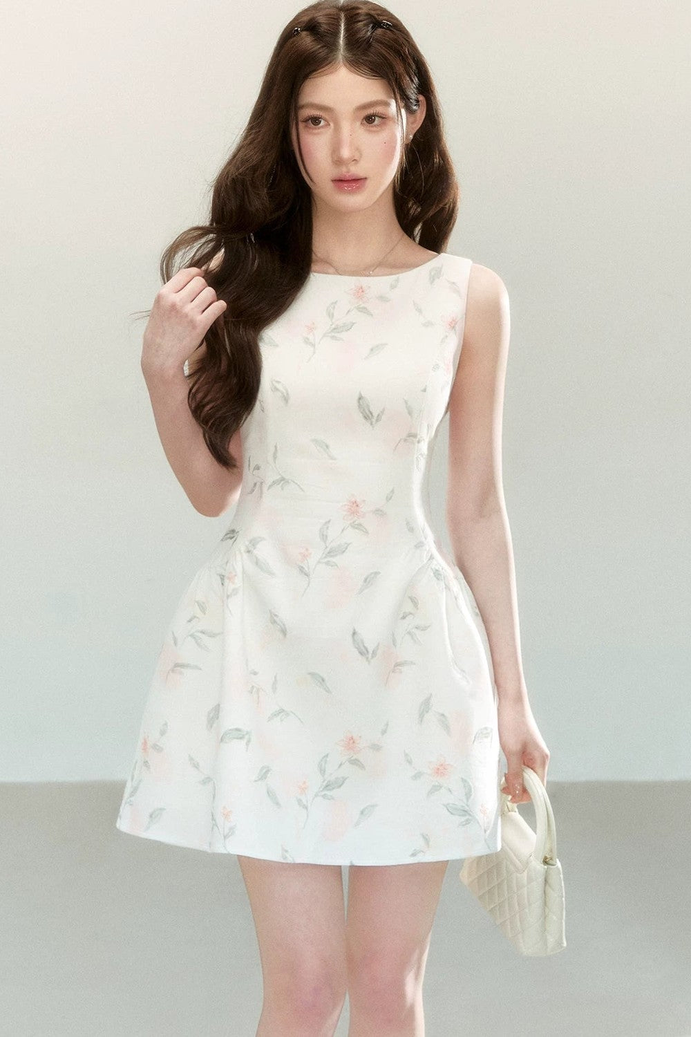 Elegant Floral Puff Dress