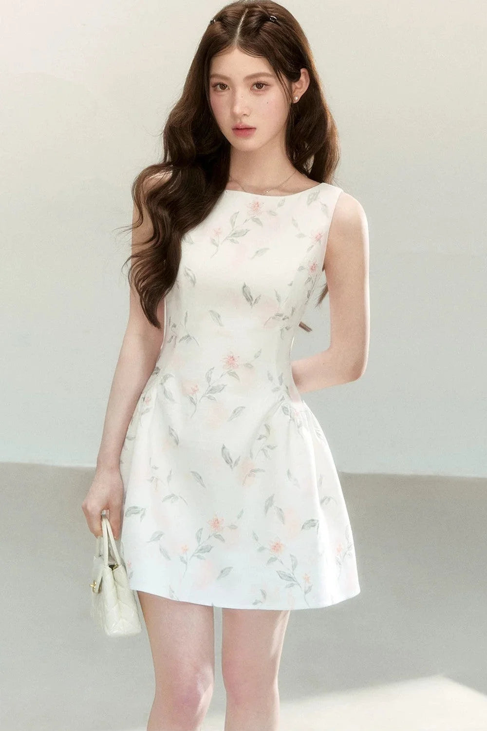 Elegant Floral Puff Dress