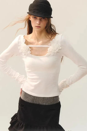 Elegant Floral Ribbon Blouse