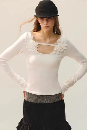 Elegant Floral Ribbon Blouse