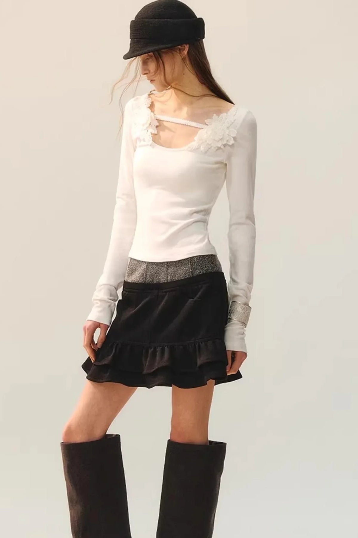 Elegant Floral Ribbon Blouse